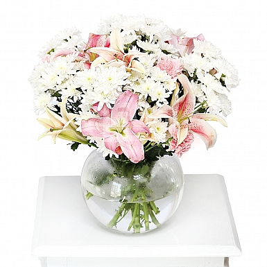 Lilies with Carnation and chrysanthemums